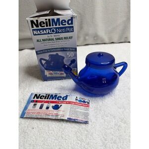 NeilMed NasaFlo Neti Pot Blue Sinus Relief Nasal Irrigation Device 8oz 240mL